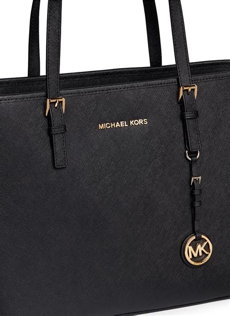 michael kors purse 30t5gtvt2l|Michael Kors Jet Set Travel Saffiano Leather Top Zip Tote Black .